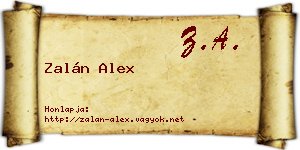 Zalán Alex névjegykártya